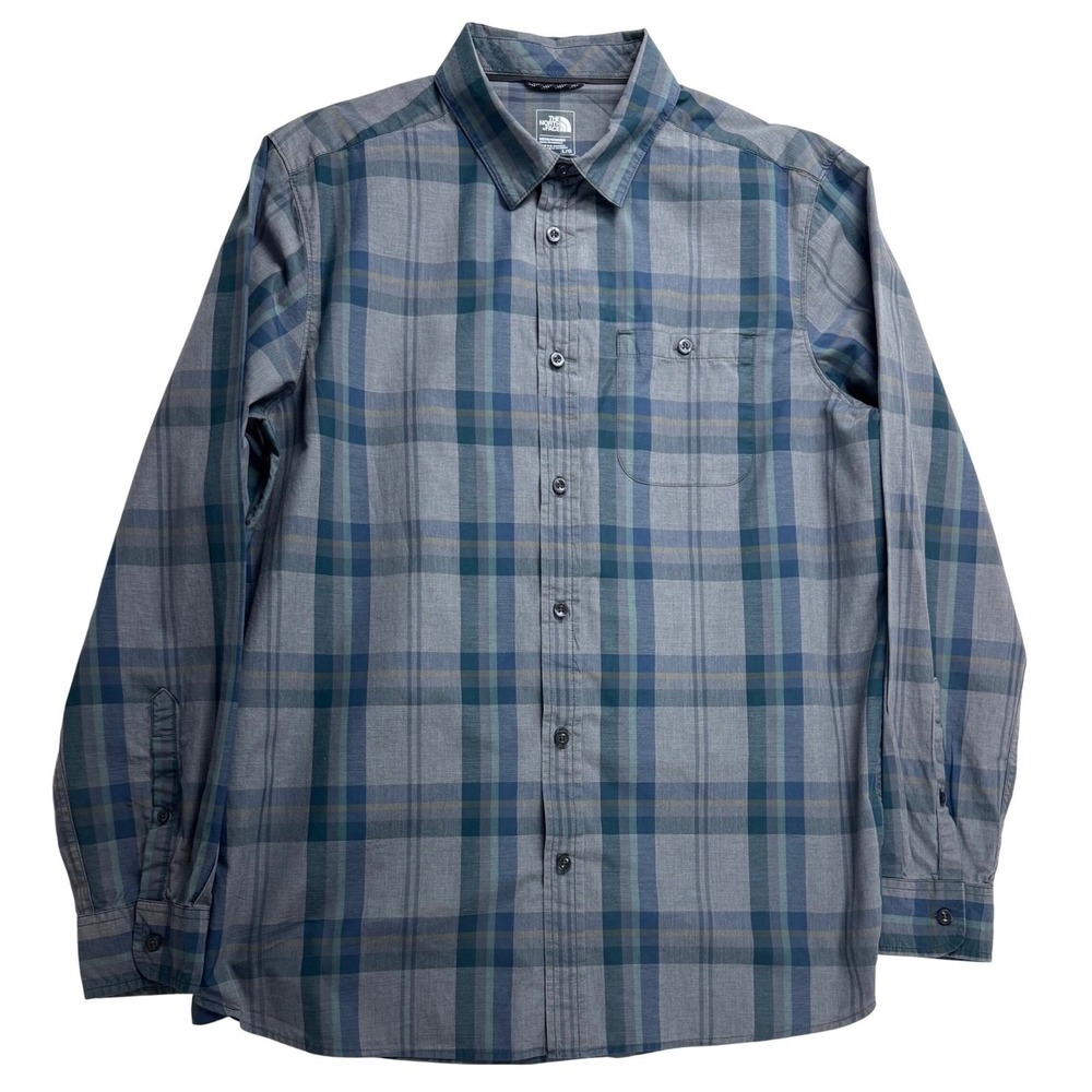 The North Face Mens Long Sleeve Plaid Button Up Shirt Size L Regular Fit‎ Cotton